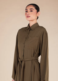 Collared Abaya Coffee - Final Sale