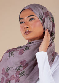Pink Paeonia Print Hijab