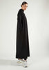 Ribbed Zip Abaya Black