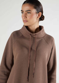 Funnel Neck Midi Taupe
