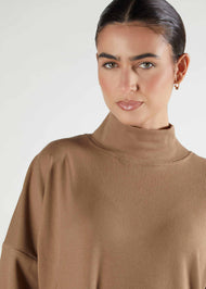 High Neck Abaya Coffee