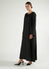 Box Pleat Abaya Black