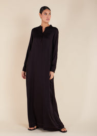 Denim Stitch Abaya Black - Final Sale