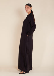 Denim Stitch Abaya Black - Final Sale