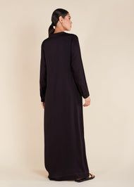 Denim Stitch Abaya Black - Final Sale