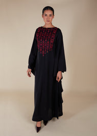 Floaty Tatreez Kaftan Black