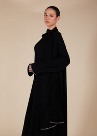 Pave Trim Abaya Black - Final Sale