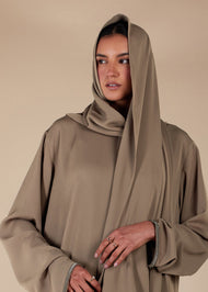 Pave Trim Abaya Nude - Final Sale