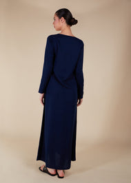 Cotton Full Sleeve Slip Navy