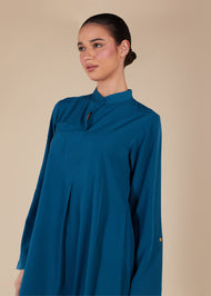 High Neck Abaya Blue