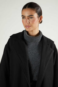 Lapel Coat Black