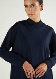 Mid Length Cozy Midi Navy