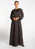 Pleated Abaya Charcoal - Final Sale