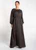 Pleated Abaya Charcoal - Final Sale