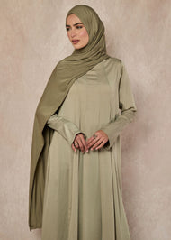 Soft Satin Abaya Olive
