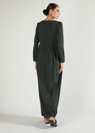Skirted Abaya Dark Green