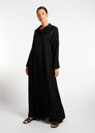 Sleek Polo Abaya Black - Final Sale