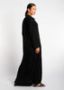 Sleek Polo Abaya Black - Final Sale