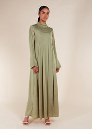 Soft Satin Abaya Olive