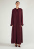 Two Piece Open Abaya With Slip Berry