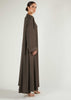 Two Piece Open Abaya With Slip Mocha