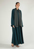 Two Piece Open Abaya With Slip Teal