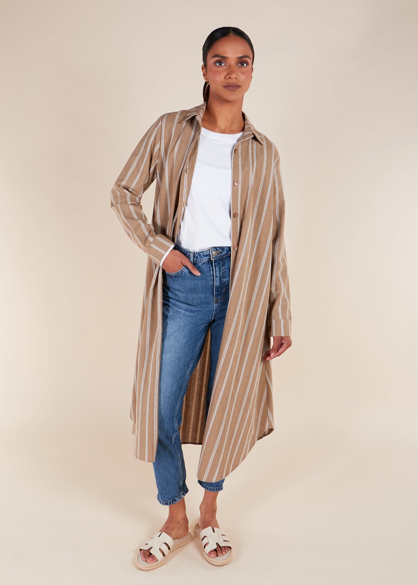 Muji Shirt Dress Beige | Modest Shirt Dresses | Aab Modest Wear Aab INT Muji Shirt Dress Beige | Modest Shirt Dresses | Aab Modest Wear Aab INT