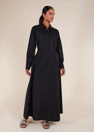 Cropped Cotton Top Black