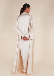 Slim Sleeve Abaya Cream