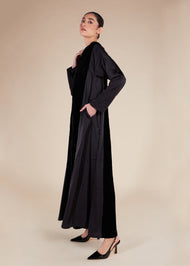 Velvet Panel Open Abaya