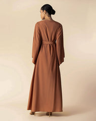 Bell Sleeve Abaya Rust