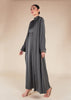 Fringed Open Abaya Grey