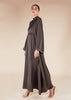 Fringed Open Abaya Mauve