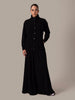 Funnel Neck Skirt Set Black