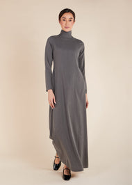 Turtle Neck Abaya Grey - Final Sale