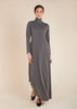 Turtle Neck Abaya Grey - Final Sale