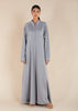 Front Zip Abaya Grey