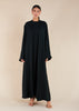 Two Piece Open Abaya with Slip Dark Green