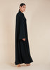 Two Piece Open Abaya with Slip Dark Green