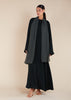 Two Piece Open Abaya with Slip Dark Green