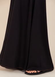 Contrast Stitch Abaya Black