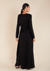 Contrast Stitch Abaya Black