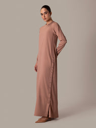 Mocha Side Button Abaya
