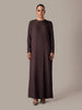 Side Button Abaya Charcoal