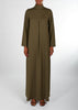 Turtle Neck Pleat Abaya Olive | Abayas | Aab Modest Wear