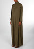 Turtle Neck Pleat Abaya Olive | Abayas | Aab Modest Wear