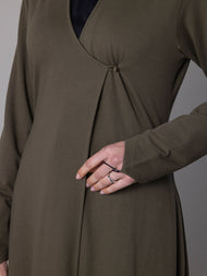 Fern Wrap Abaya Olive
