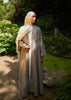 Linen Feel Open Abaya Dove Grey
