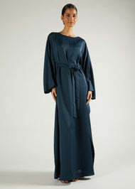 Loose Fit Abaya Charcoal Green