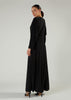Side Pleat Abaya Ebony